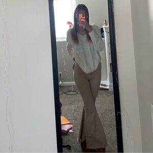 Bohme Tan Flare Pants Casual Boot Cut